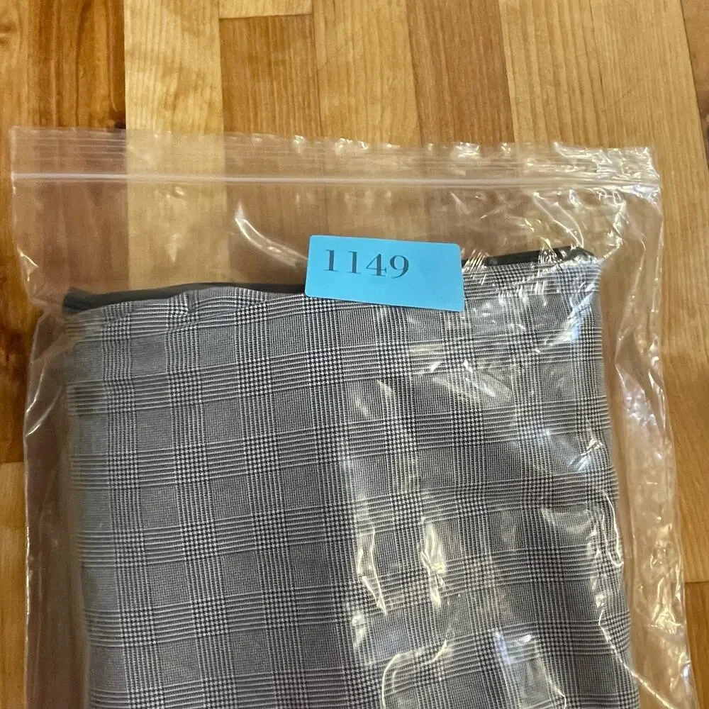Athleta Brooklyn Ankle‎ Pants Grey Plaid Racer Stripes Lightweight Pull On Sz 0